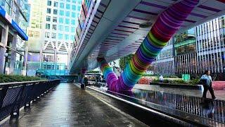 [4K] Canary Wharf | Crossrail Place Roof Garden | West India Quay | London Walk