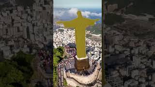 "Christ the Redeemer’s Golden Transformation!  #VFXArt #GoldenIllusion #CGIMagic"