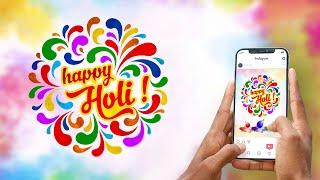 Colorful Happy Holi Motion Graphics 2024, No Copyright, Royalty Free