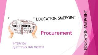 Procurement Interview Questions and Answer FMCG