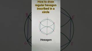 how to draw regular hexagon inscribed in a circle || hexagon#shorts#ytshorts#viral#trendingshorts