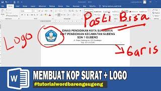 cara membuat kop surat di word 2016 dengan garis dan logo