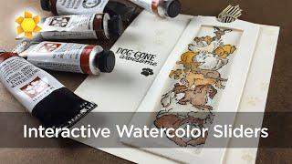 Interactive Watercolor Stacker/Slider cards