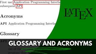 How to insert glossary and acronym in a LaTeX file