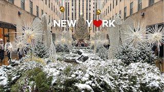 [4K] White Christmas Eve in New York City️️: 5th & 6th Ave, Dec.24 2024