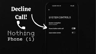 How to Decline Incoming Call on Nothing Phone (1) [Lock Screen]