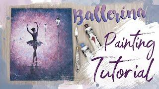 3 Colour Painting Challenge // Ballerina Acrylic painting for Beginners Step by Step / Full Tutorial