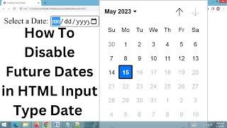 Disable Future Dates in HTML Input Type Date