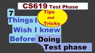 7 Things to know about cs619 test phase | cs619 test phase Tips and Tricks | cs619 test phase viva