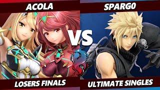 Kowloon Kagaribi LOSERS FINALS - Spargo (Cloud) Vs. Acola (Pyra Mythra) Smash Ultimate - SSBU