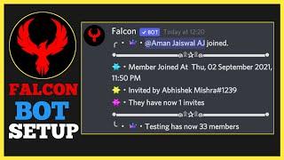 Setup Falcon Bot Discord | Invite Tracker, Custom Designed Message, Greet, Giveaway | GAMING DADA