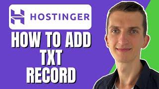 How To Add Txt Record In Hostinger