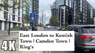 [ London 4K Cycling ] East London to Kentish Town | Camden Town | King's Cross | Old Street |