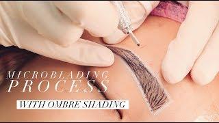 MICROBLADING eyebrows with machine SHADING  step by step