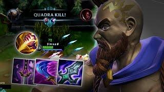 WILD RIFT | PANTHEON BEST BUILD JUNGLE IS QUADRAKILL !