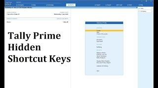 Hidden Shortcut Keys in Tally Prime | Tally Prime guide