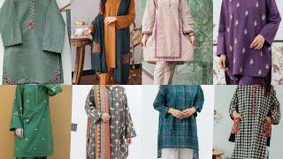 Winter kurta designs for girls/winter Dress designing ideas 2024