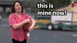 Karen Steals Teen's Basketball & INSTANTLY Regrets It