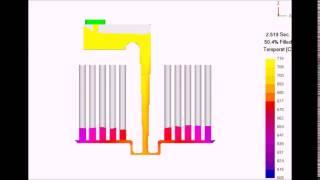 aluminum test bar filling simulation for bifilm index ( without basin stopper )