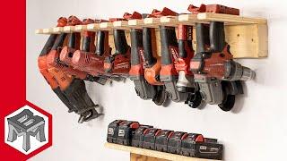 Cordless Drill and Tool Storage Rack - Shop Organization