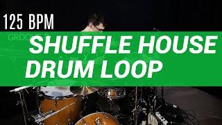 Shuffle house / disco drum loop 125 BPM // The Hybrid Drummer