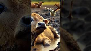 a Bird Helped a Cow #shorts #shortsfeed  #ai #trending #youtubeshorts #ytshorts #trending