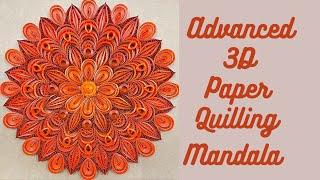 Advanced Paper Quilling Mandala / 3D Paper Quilled Mandala / Orange Mandala