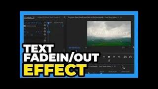 Premiere Pro CC ： How to do Text Fade In and Out