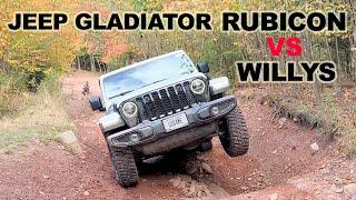 Jeep Gladiator Rubicon vs Willys 2022 Comparison Off Road 4x4 MidSize Pickup Trucks