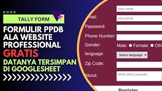 Cara Membuat Fomulir PPDB Online Gratis Ala Website Profesional - No Google Form