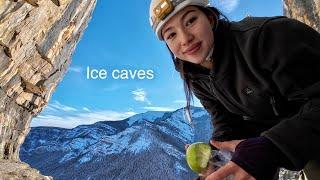 hiking up to the ice caves