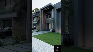 Luxurious mansion in black.    #shorts #luxuryhome #architecture #luxuryrealestate #minimalist #3d