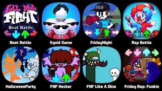 FNF Squid Game, FNF Indie Cross, FNF Sans, FNF Net Games, FNF Sprunki, FNF Impostor V5, Beat Battle