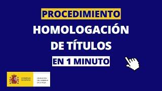 Procedimiento para la homologación y convalidación de títulos y estudios extranjeros