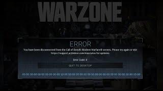 Error Code 4 Fix Warzone Call of Duty, حل مشكلة الأرور كود 4 وور زون,  Код ошибки 4, решение