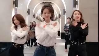 Sexy Asian girl dancing, group dancing