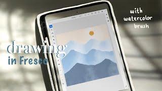DRAW WITH ME | Easy watercolor painting in Adobe Fresco