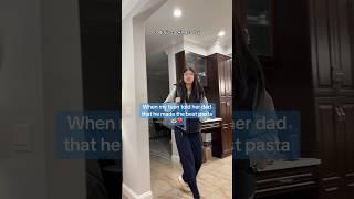 After my teen told her dad that he made the best pasta️ #funnyvideo #comedy #relatable #love