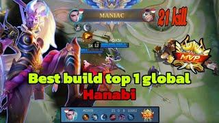 Hanabi rakshesha skin || 21 kill + maniac || best build terbaru hanabi ~MLBB