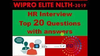 Top 20 HR Interview Questions with answers - Wipro Elite NLTH 2019