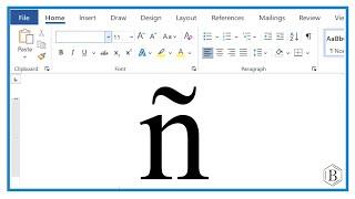 How to Insert an "n with a tilde" Symbol in Microsoft Word  (ñ)