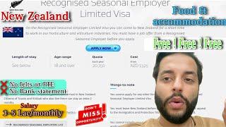 New Zealand Seasonal Employee Visa | 2 weeks processing time | salary 3-5 lac |