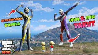 ULTRAMAN TIGA UPIN DAN IPIN DIMARAHIN ULTRAWOMAN KAMILA - GTA 5 MOD ULTRAMAN UPIN IPIN