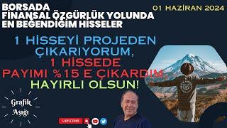 1 HİSSEDE PAYIMI %15 E ÇIKARDIM, 1 HİSSEYİ PROJE TAKİP LİSTESİNDEN ÇIKARIYORUM, HAYIRLI OLSUN!