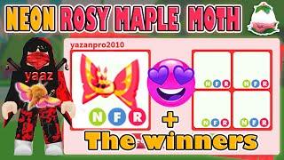 TRADING *NEW* NEON ROSY MAPLE MOTH  + GIVEAWAY WINNERS IN THE NEW ADOPT ME GARDEN UPDATE! ROBLOX