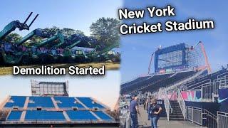 New York Cricket Stadium Demolition Starts | Modular Stadium In Nassau County Screens Dismantled