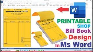 How to make bill book in ms word? MS Word Nalli bill book Madi | ms ವರ್ಡ ನಲ್ಲಿ ಬಿಲ ಬುಕ ಹೇಗೆ ಮಾಡುವುದು