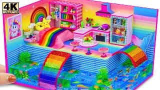 DIY Miniature Cardboard House #104 ️ Build Aquarium Around Miniature Rainbow House from Cardboard