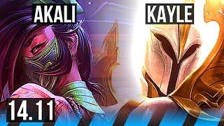 AKALI vs KAYLE (MID) | 7 solo kills, 66% winrate, 7/1/2 | EUW Challenger | 14.11