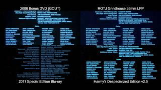 Ending Credits - RETURN OF THE JEDI Original Comparison (DeEd, Blu-ray, GOUT, LPP)